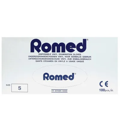Romed Vinyl handschoen niet steriel gepoederd S (100 stuks)
