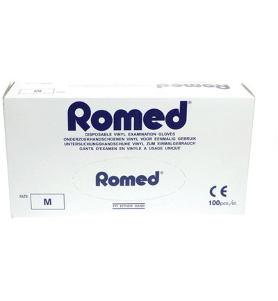 Romed Vinyl handschoen niet steriel gepoederd M (100 stuks)