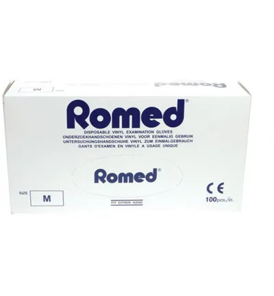 Romed Vinyl handschoen niet steriel gepoederd M (100 stuks)