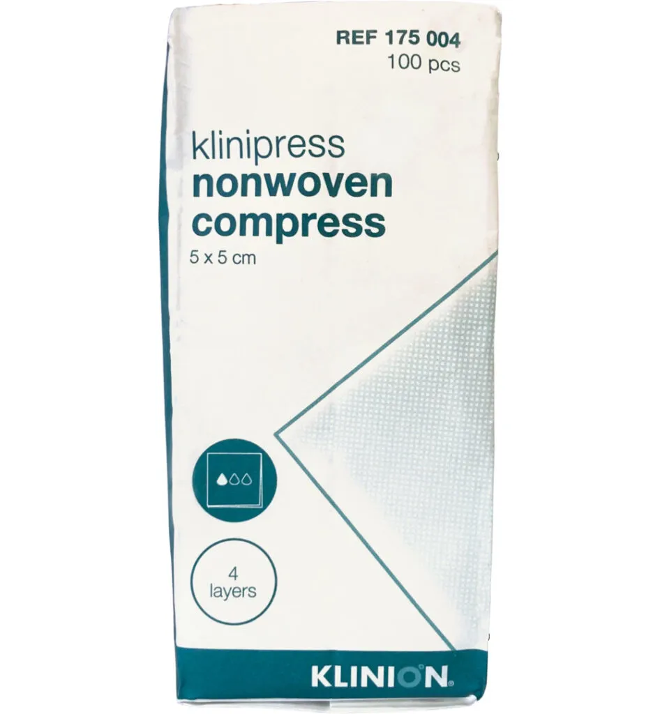 Klinion Kompres non woven 5 x 5 cm 175004 (100 stuks)