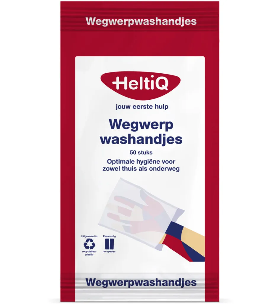 HeltiQ Wegwerpwashand 15 x 23 cm (50 stuks)