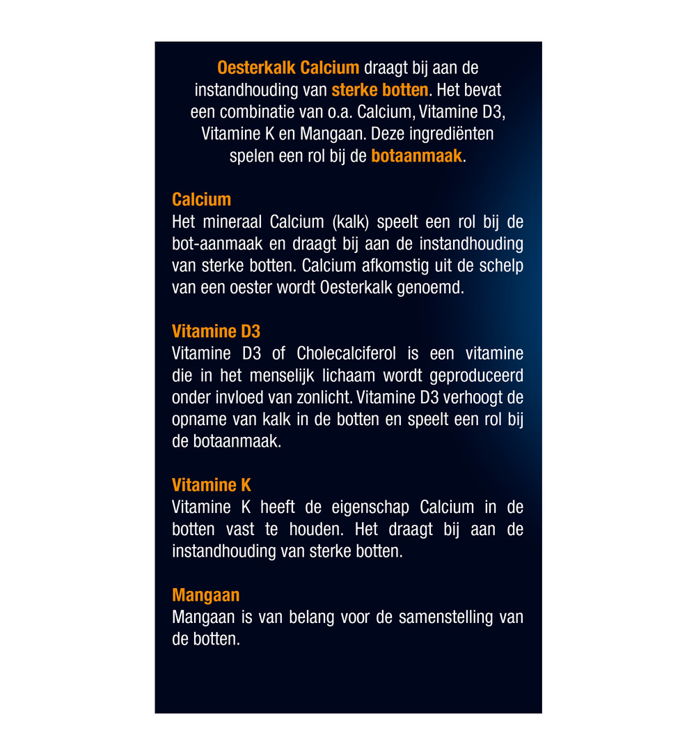 Lucovitaal Oesterkalk Calcium Vitamine D3 & K (100 tabletten) - image 5