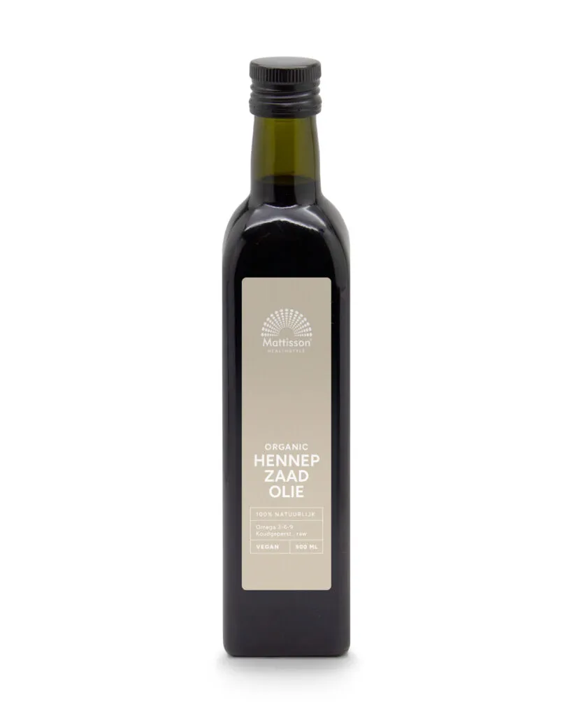 Mattisson Hennepzaadolie Raw Koudgeperst Bio (500 ml)
