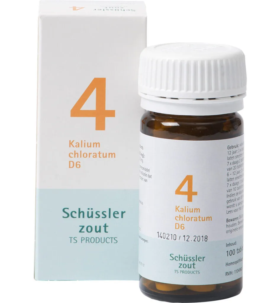 Pfluger Kalium chloratum 4 D6 Schussler (100 tabletten)