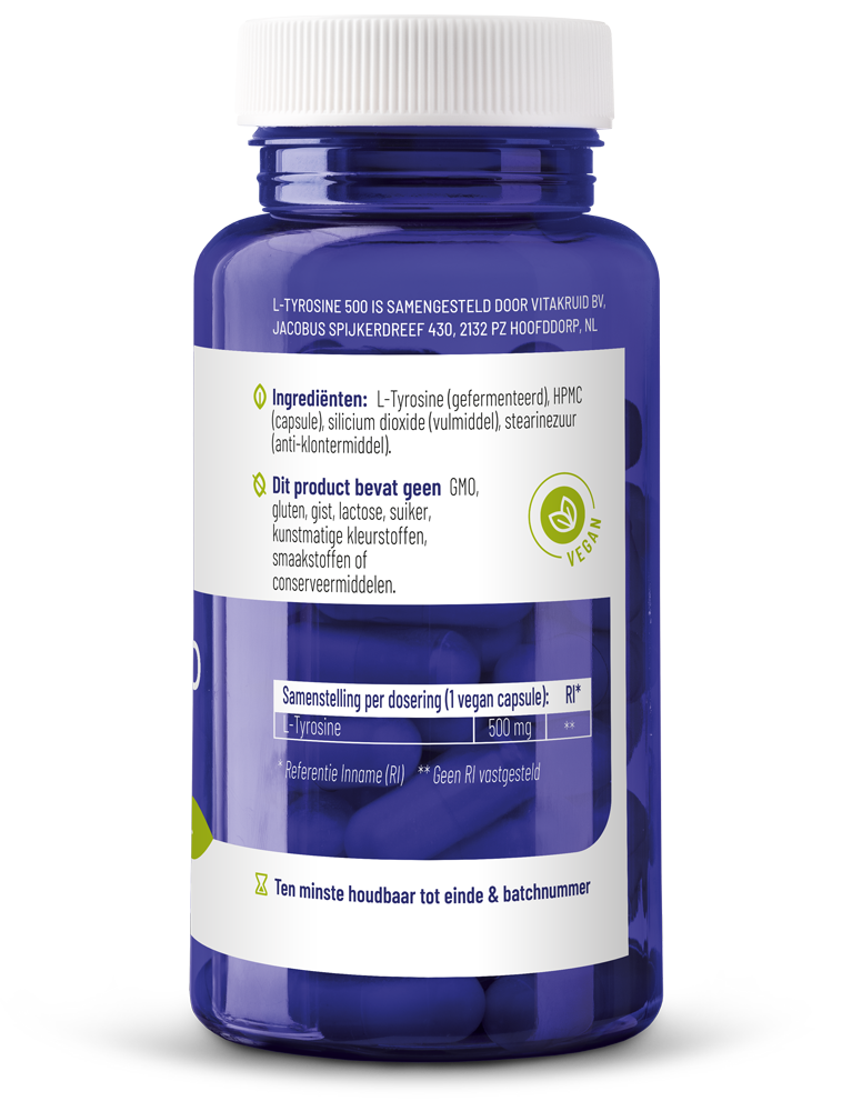 Vitakruid L-Tyrosine 500Mg Uit Fermentatie (60 vega capsules) - image 2