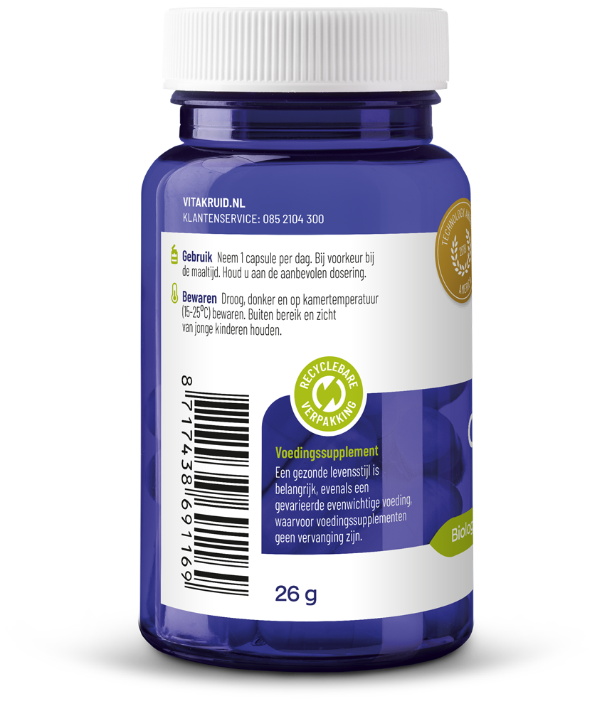 Vitakruid Co-Enzym Q10 Ubiquinol Actieve Vorm Kaneka® 100 Mg (60 vega capsules)