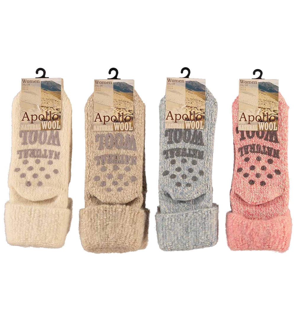 Apollo Slofsok anti slip dame licht 35-38 (1 paar)
