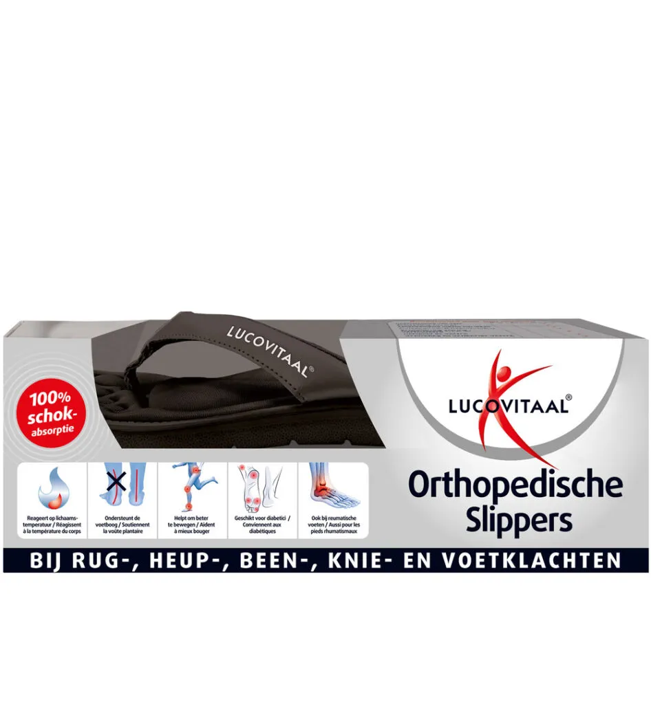 Lucovitaal Orth. Slippers 45-46 Zwart (1 paar)