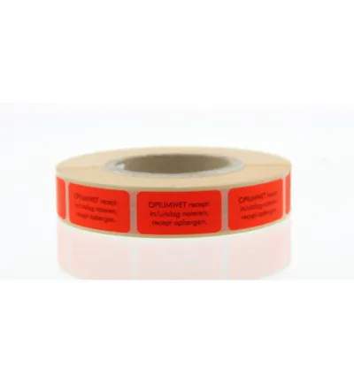 Spruyt Hillen Sticker opiumwet recept (1000 stuks)