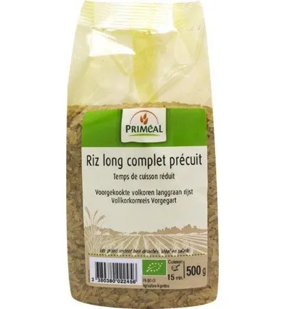 Priméal Volkoren Langgraan Rijst Voorgekookt Bio (500 gr)