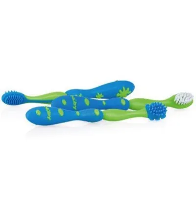 Nuby Tandenborstel set 3m+ - blauw (3 stuks)
