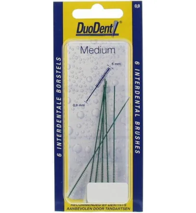 Duodent Interdentaal borstel medium 0.9 (6 stuks)