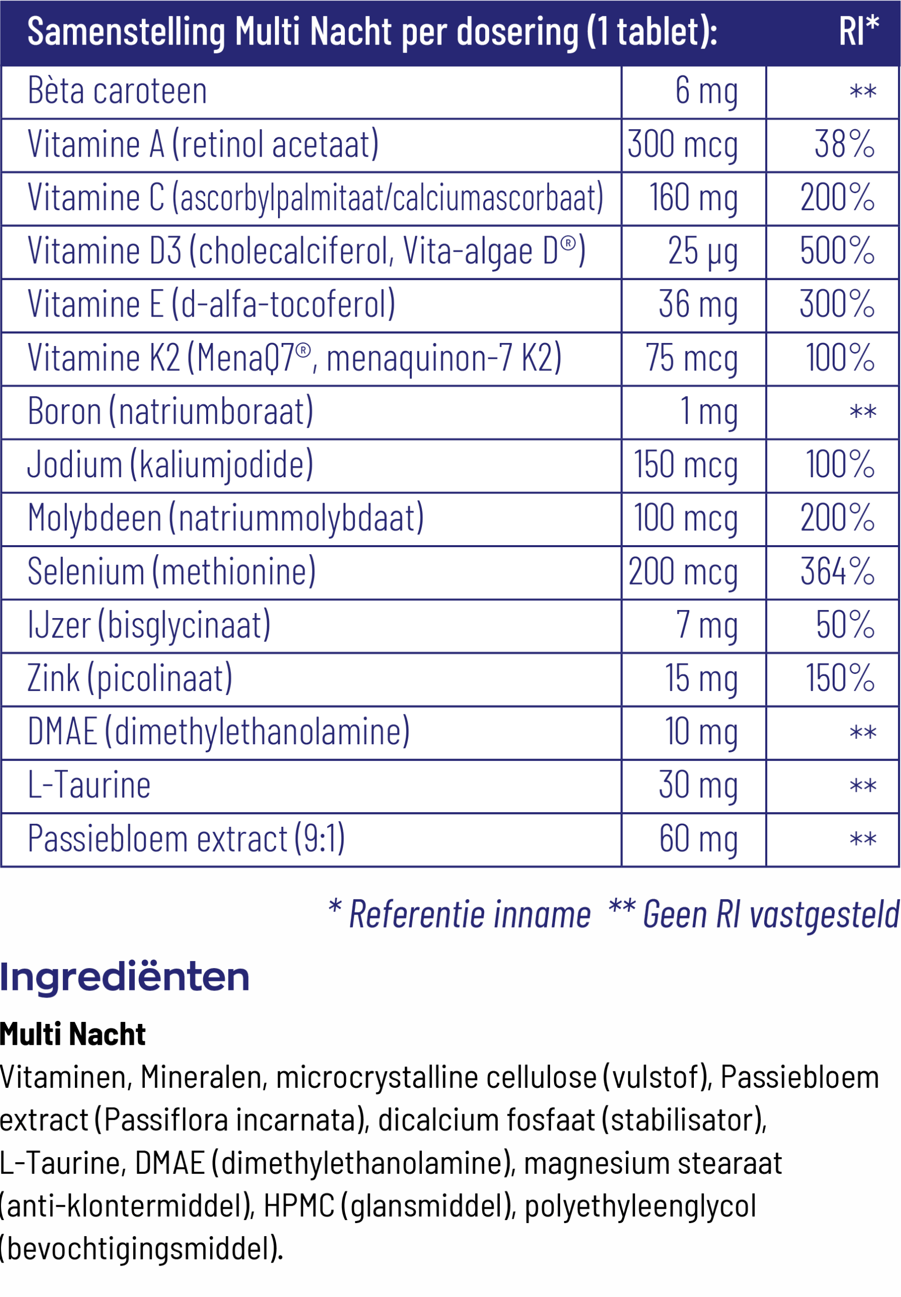 Vitakruid Multi Dag & Nacht Hd 100% Vegan (2 X 90 tabletten) - image 2