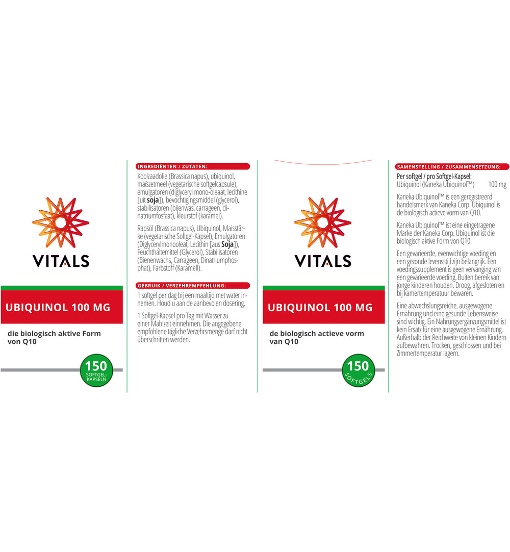 Vitals Ubiquinol 100 mg (150 softgels) - image 3