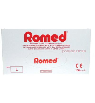 Romed Vinyl handschoen niet steriel poedervrij L (100 stuks)