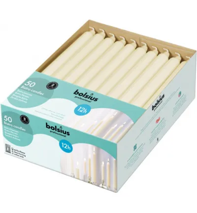 Bolsius Tafelkaars 290/22 Ivoor (50 stuks)