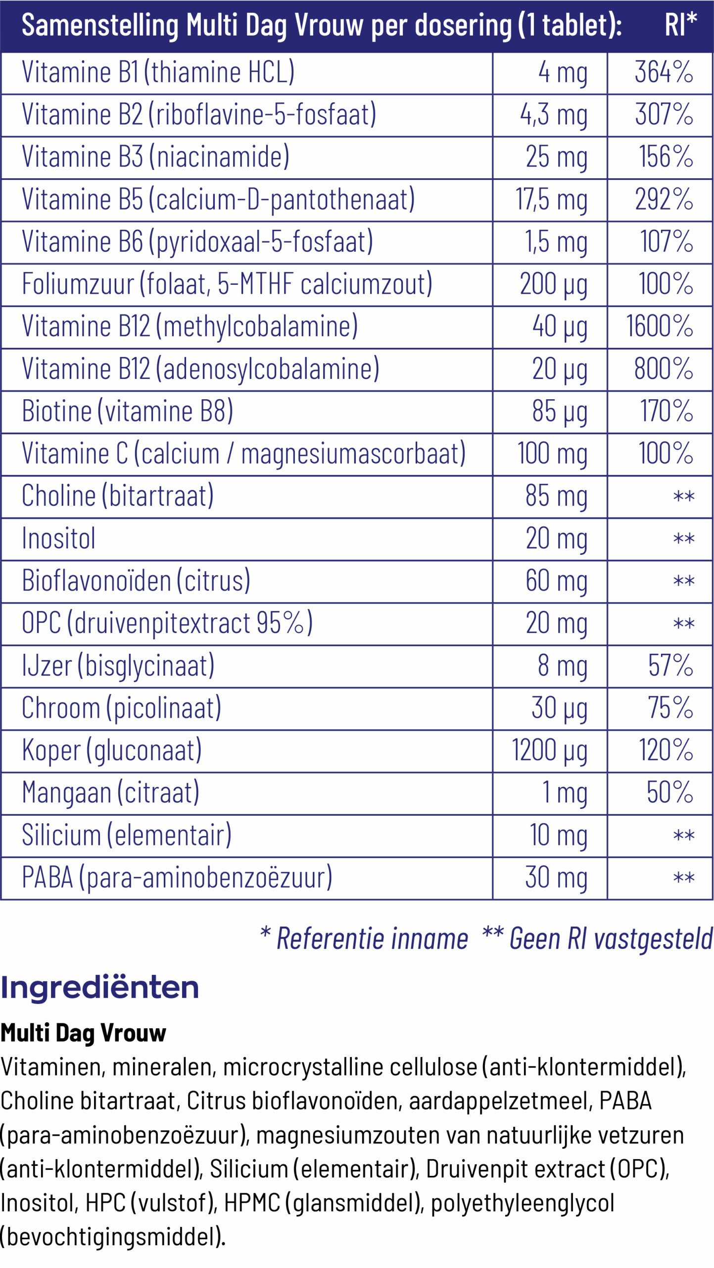 Vitakruid Multi Dag & Nacht Vrouw 100% Vegan (2 X 90 tabletten)