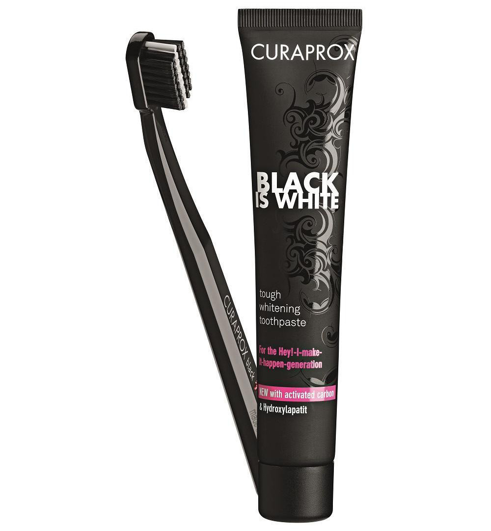 Curaprox Black is white tandpasta whiten + tandenb ultr sft (1 set)
