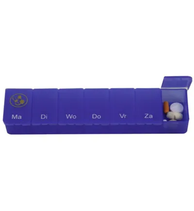 Able 2 Pillendoos 1 week transparant blauw (1 stuk)
