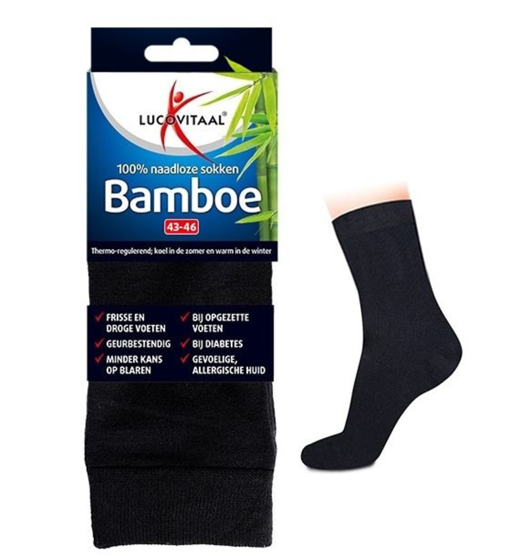Lucovitaal Bamboe Lange Sokken Antraciet 43-46 (1 paar) - image 2