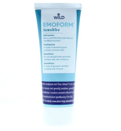 Emoform Tandpasta sensitive met fluor (75 ml)