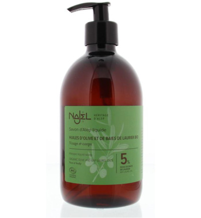 Najel Aleppo zeep vloeibaar pompflacon (500 ml)