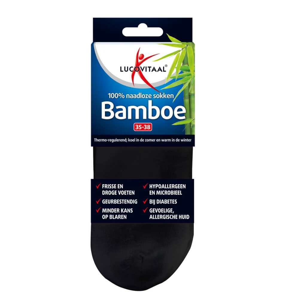 Lucovitaal Bamboe Enkelsokken Zwart 35-38 (1 paar)