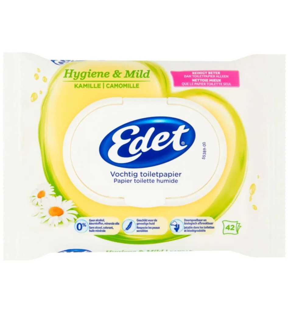 Edet Vochtig toiletpapier kamille (42 stuks)