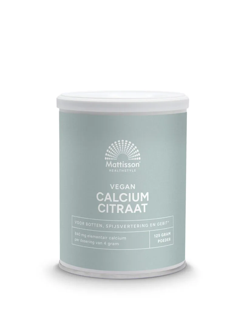 Mattisson Calcium Citraat Poeder - 21% Elementair Calcium (125 gr)