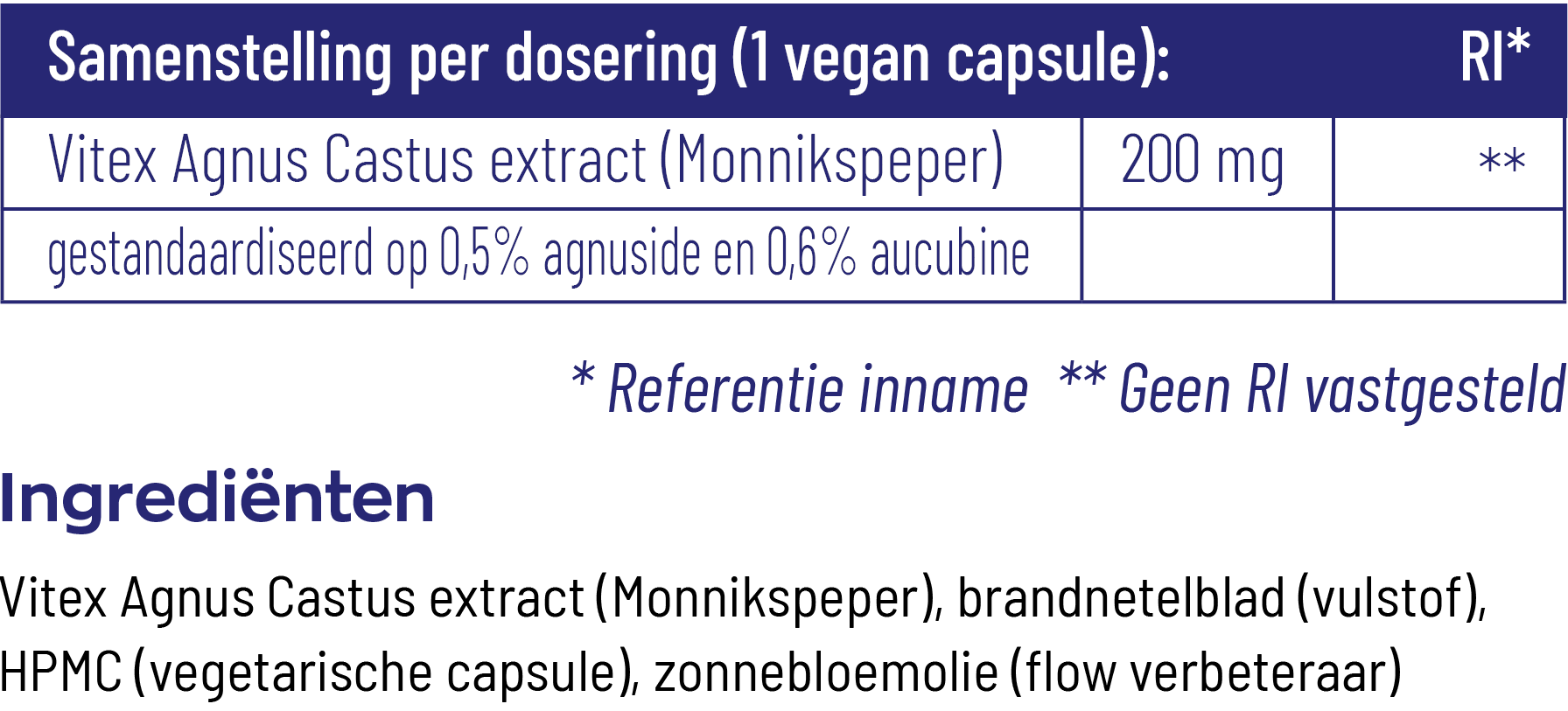 Vitakruid Vitex Agnus Castus 200 Mg Monnikspeper (60 vega capsules) - image 3