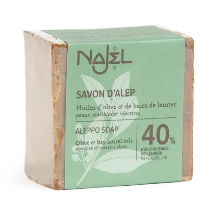 Najel Aleppo zeep laurier olie 40% (185 gr)