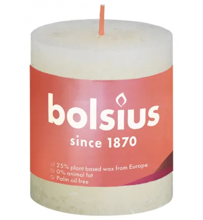 Bolsius Rustiekkaars Shine 80/68 Soft Pearl (1 stuk)