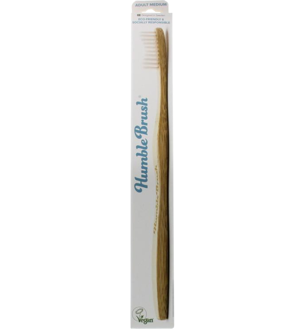 The Humble Co Tandenborstel bamboe medium wit (1 stuk) - image 4