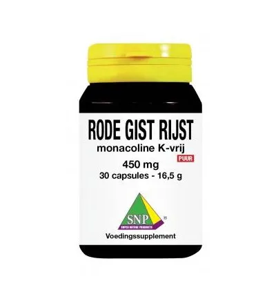 Snp Rode gist rijst monacoline K vrij (30 capsules)