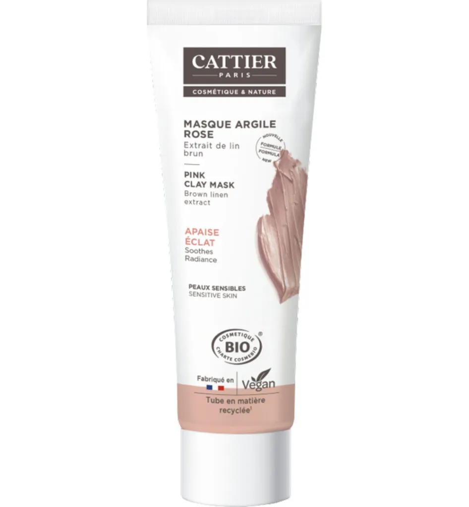 Cattier Roze klei masker aloe (100 ml)