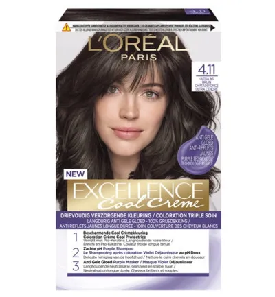 L'Oréal Cool creme 4.11 ultra asbruin (1 set)