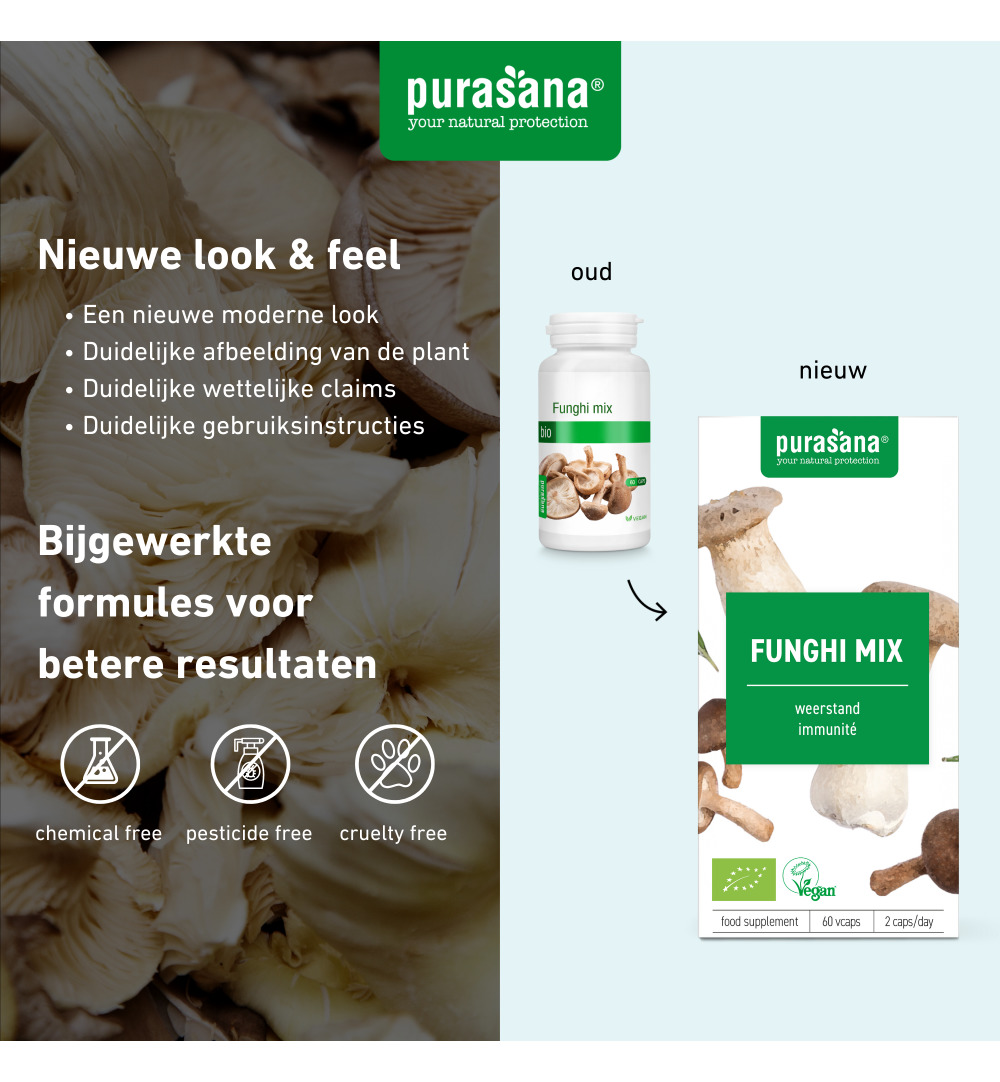 Purasana Funghi Mix Vegan Bio (60 vega capsules) - image 7