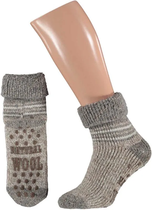 Apollo Slofsok beige motief 39-42 (1 paar)