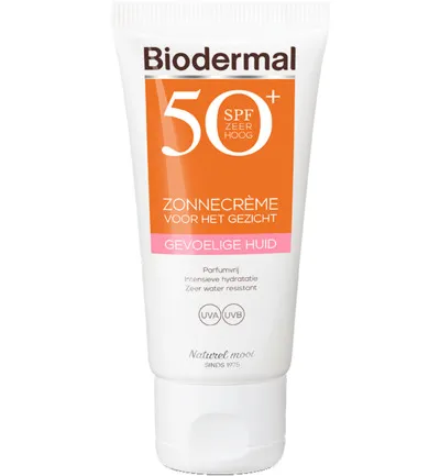 Biodermal Zonnecreme gezicht SPF50+ gevoelige huid (50 ml)