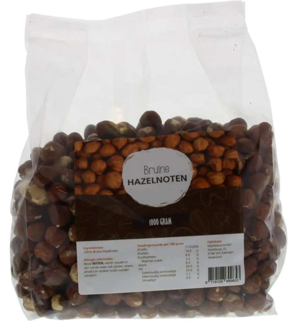 Mijnnatuurwinkel Bruine Hazelnoten (1000 gr)