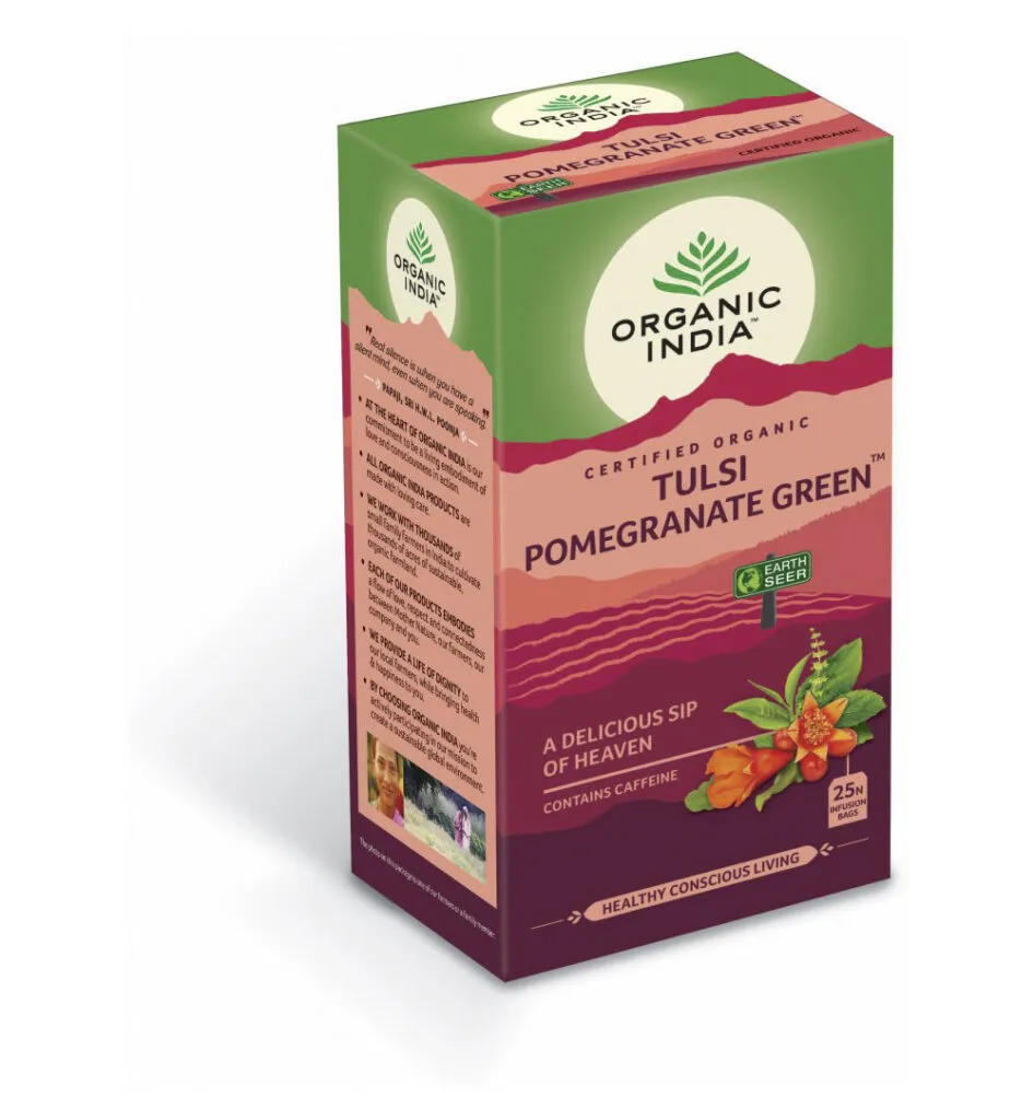 Organic India Tulsi Pomegranategreen Thee Bio (25 stuks)