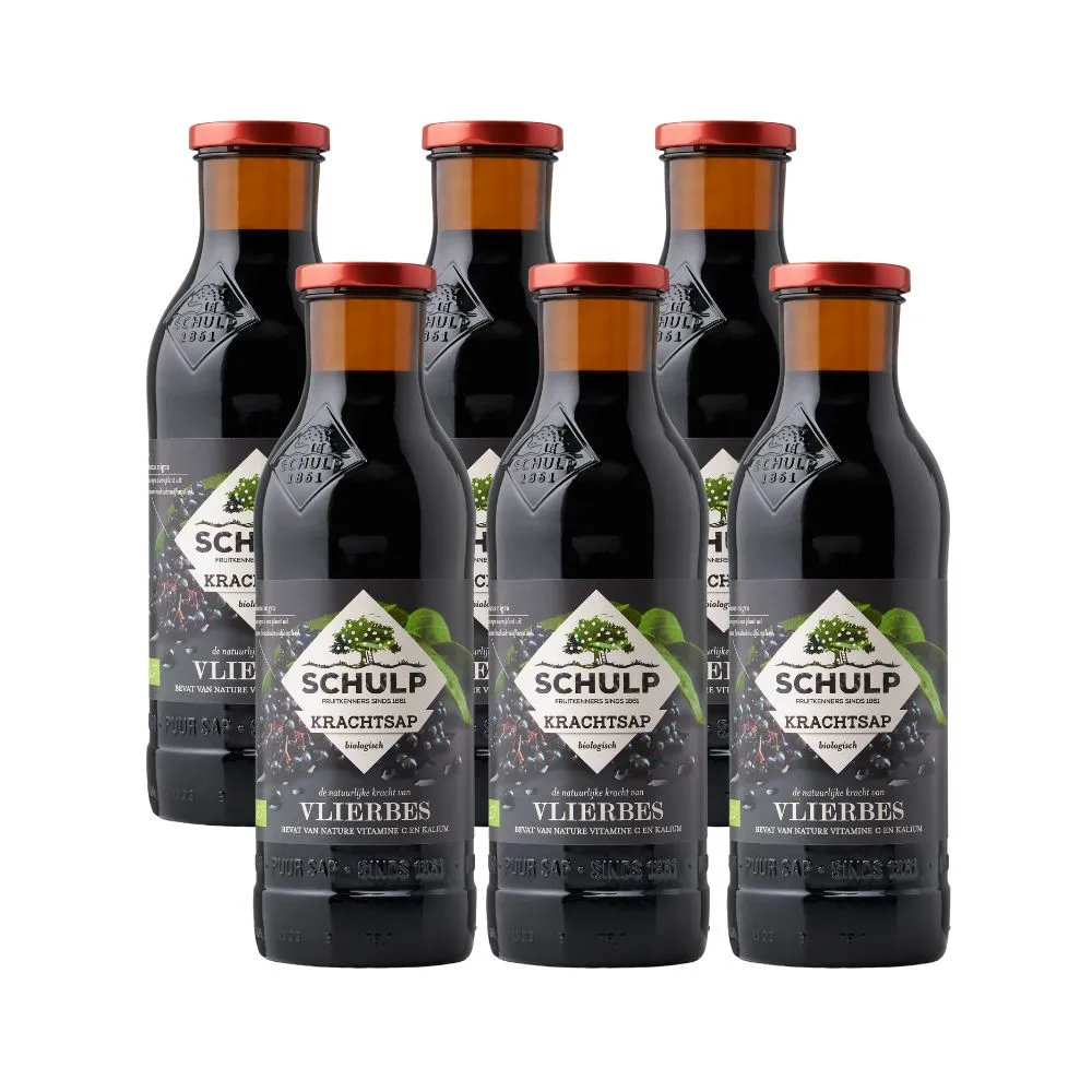 Schulp Krachtsap Vlierbes Puur Bio 6 Pack (6 x 750 ml)