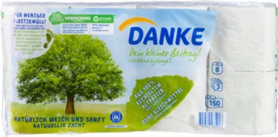 Danke Toiletpapier rol 3-laags (8 rollen)
