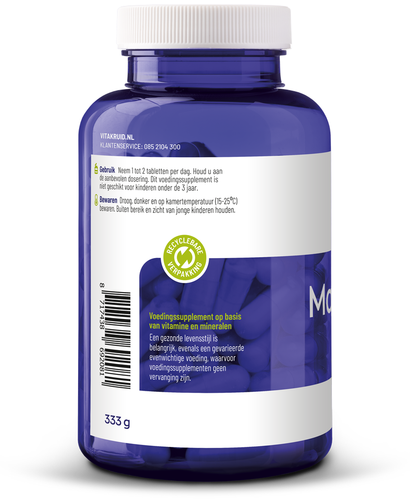 Vitakruid Magnesium 150 Malaat Met Vitamine B6 (P-5-P) (180 tabletten)
