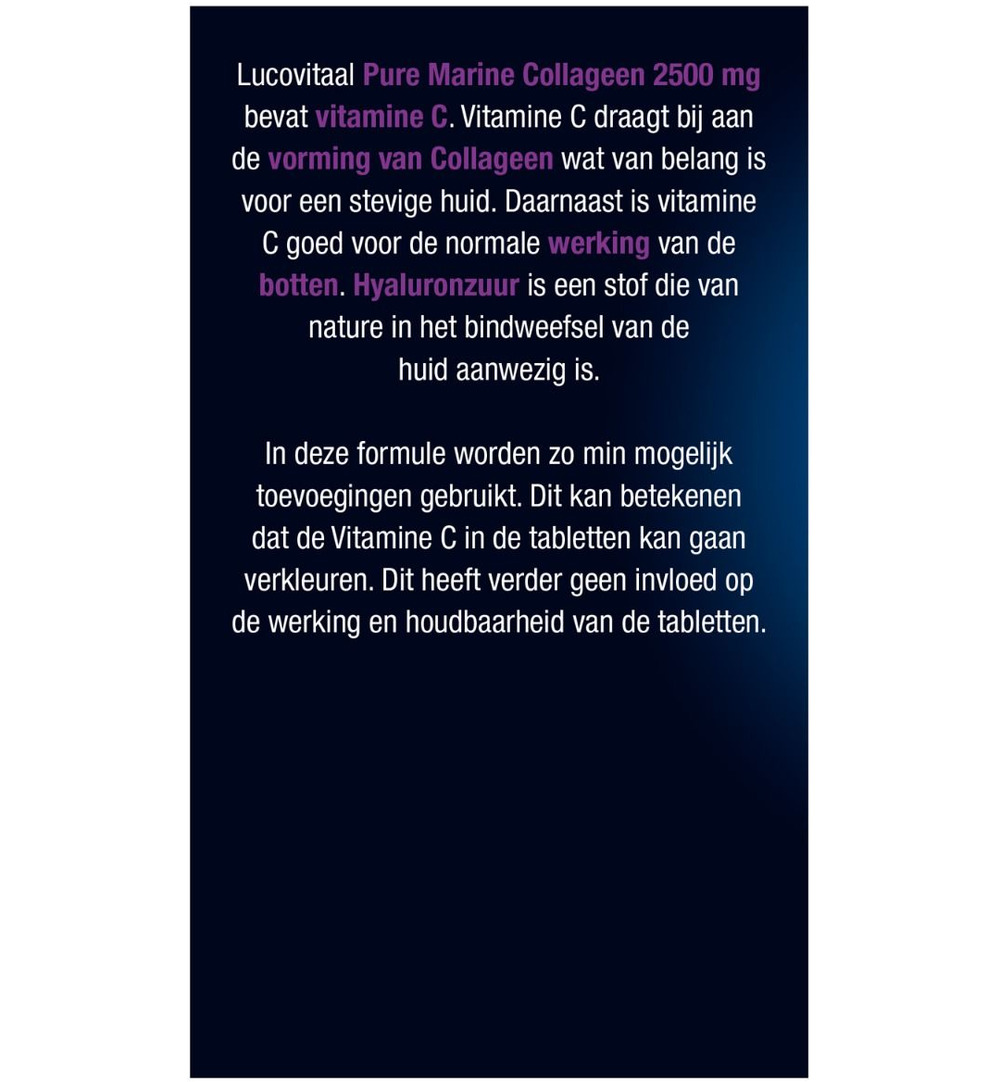 Lucovitaal Collageen 2500Mg Pure Marine (60 tabletten) - image 3