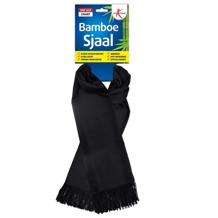 Lucovitaal Bamboe Sjaal Zwart (1 stuk)
