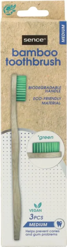 Sencefresh Tandenborstel Bamboo Medium (3 stuks)