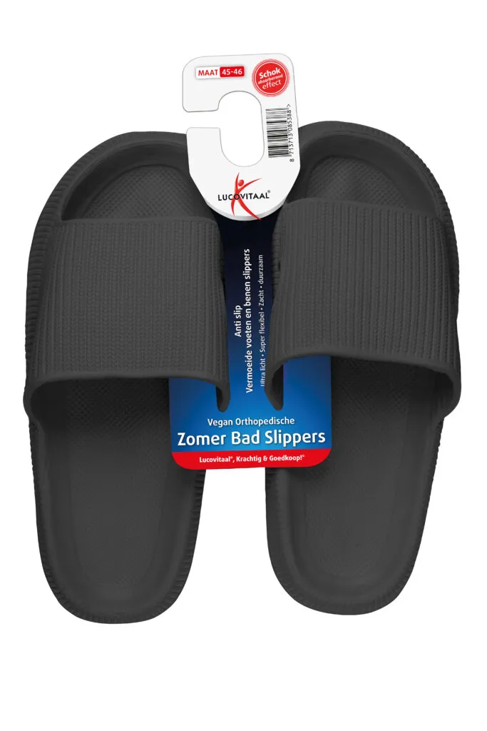 Lucovitaal Orth. Badslippers 45-46 Zwart (1 paar)