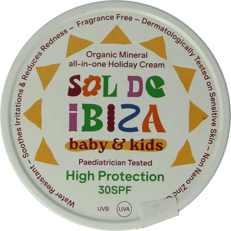 Sol de Ibiza Beschermende Creme Baby&Kids SPF30 Bio (100 gr)