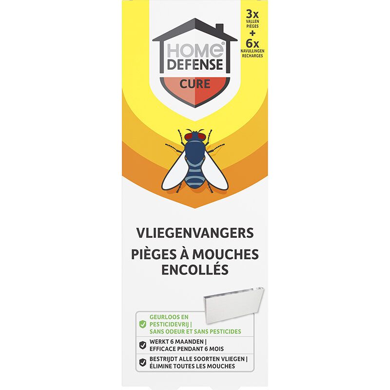 Home Defense Vliegenvangers 3 Vallen + 6 Navullingen (1 stuk)
